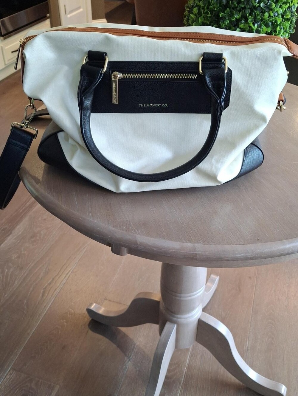 Cream & Black Diaper BAG